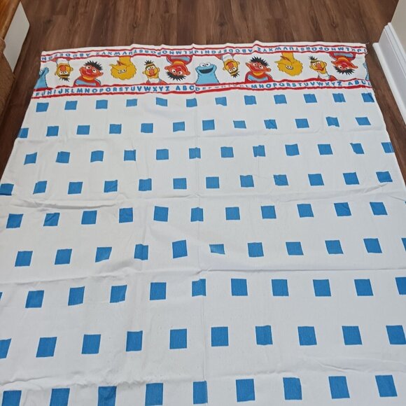 JP Stevens Vintage SESAME STREET Cotton Flannel Twin Bed Flat Sheet Alphabet - Picture 3 of 6